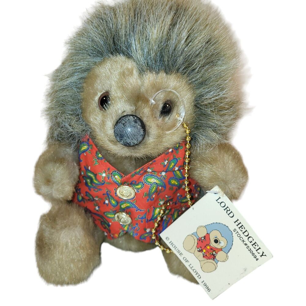 Vintage House of‎ Lloyd Plush Lord Hedgely Hedgehog Stuffed Animal 1996 8”
